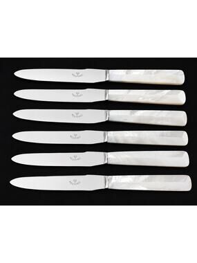 Vintage Rostfrei Mother of Pearl Handle Knives Set of 6 German Stainless